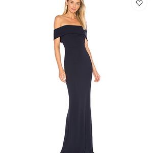 Size xs Katie May navy off the shoulder gown